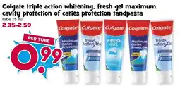 Boon`s Markt Colgate triple action whitening, fresh gel maximum cavity protection of caries protection tandpasta aanbieding