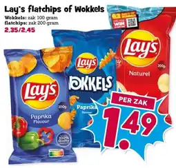 Boon`s Markt Lay's flatchips of Wokkels aanbieding