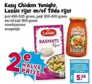 Boon`s Markt Easy Chicken Tonight. Lassie rijst en/of Tilda rijst aanbieding