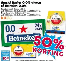 Boon`s Markt Amstel Radler 0.0% citroen of Heineken 0.0% aanbieding