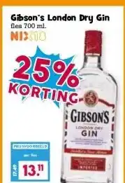 Boon`s Markt Gibson's London Dry Gin aanbieding