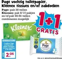 Boon`s Markt Page vochtig toiletpapier. Kleenex tissues en/of zakdoeken aanbieding