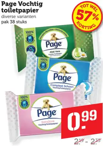 Dagwinkel Page Vochtig toiletpapier aanbieding