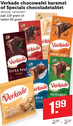 Dagwinkel Verkade chocowafel karamel of Specials chocoladetablet aanbieding