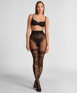 Hunkemoller Hunkemöller Panty 20 Denier Kant Zwart aanbieding