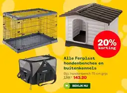Welkoop Alle Ferplast hondenbenches en buitenkennels aanbieding