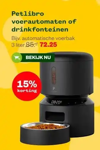 Welkoop Petlibro voerautomaten of drinkfonteinen aanbieding