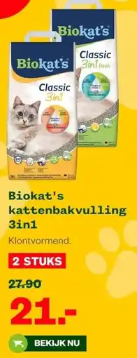Welkoop Biokat's kattenbakvulling aanbieding