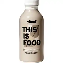 Jumbo YFood Gebalanceerde Drinkmaaltijd Cold Brew Coffee met Natuurlijke Cafeïne 500 ml aanbieding