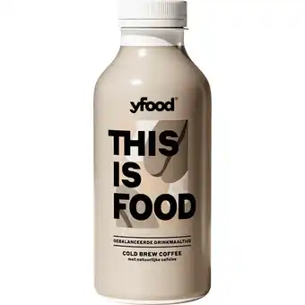 Jumbo YFood Gebalanceerde Drinkmaaltijd Cold Brew Coffee met Natuurlijke Cafeïne 500 ml aanbieding