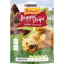 Jumbo Bonzo Beggin' Strips Hondensnacks met Bacon aanbieding