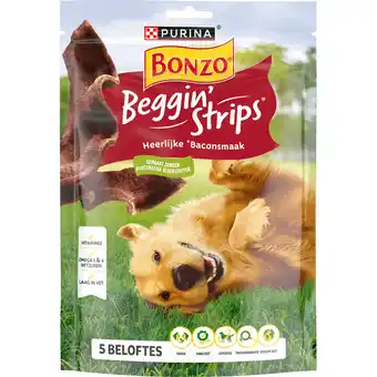 Jumbo Bonzo Beggin' Strips Hondensnacks met Bacon aanbieding