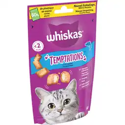 Jumbo Whiskas Temptations Kattensnacks met Zalm 60 g aanbieding