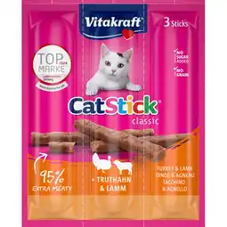 Jumbo Vitakraft Cat Stick Classic Kalkoen en Lam 3 Stuks 18 g aanbieding
