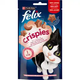 Jumbo FELIX Crispies met Zalm- & Forelsmaak - Kattensnacks - 45g aanbieding