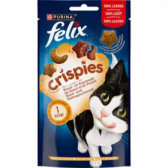 Jumbo FELIX Crispies met Rund- & Kipsmaak - Kattensnacks - 45g aanbieding