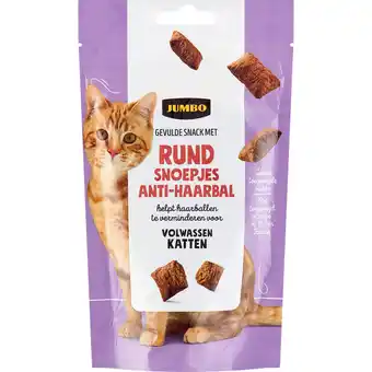 Jumbo Jumbo Gevulde Snack met Rund Snoepjes Anti-Haarbal Volwassen Katten 60 g aanbieding
