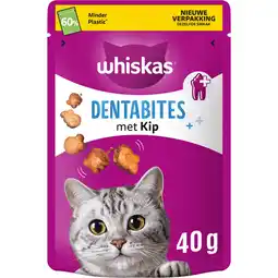 Jumbo Whiskas Dental Treats Kattensnacks met Kip 40 g aanbieding