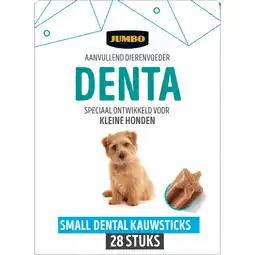 Jumbo Jumbo Aanvullend Dierenvoeder Denta Small Dental Kauwsticks 28 Stuks 440 g aanbieding