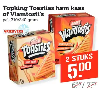 Coop Topking Toasties ham kaas of Vlamtosti's aanbieding