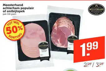 Coop Meesterhand achterham populair of ontbijtspek aanbieding