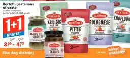 Coop Bertolli pastasaus of pesto aanbieding