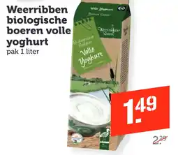 Coop Weerribben biologische boeren volle yoghurt aanbieding