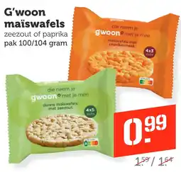 Coop G'woon maïswafels aanbieding