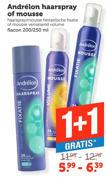Coop Andrélon haarspray of mousse aanbieding