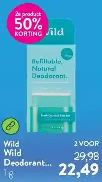 Holland & Barrett Wild Deodorant Fresh Cotton & Sea Salt aanbieding