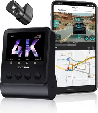 Bol.com DDPai Z50 Dashcam - 2CH Dual Camera - 4K - Wifi - GPS - Dashcam voor Auto aanbieding