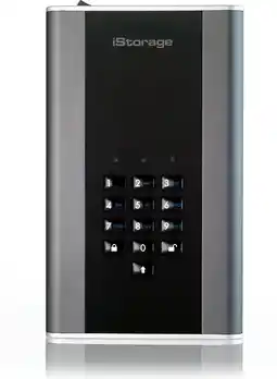 Bol.com iStorage diskAshur DT2 - externe harde schijf - 4 TB - Cijfercode - Zwart - Grafiet aanbieding