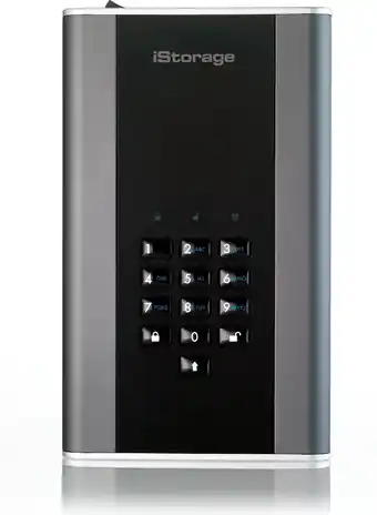Bol.com iStorage diskAshur DT2 - externe harde schijf - 4 TB - Cijfercode - Zwart - Grafiet aanbieding