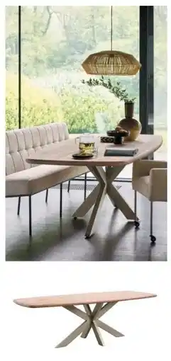 IN.HOUSE Eettafel Taranto Deens ovaal naturel 240x110cm aanbieding