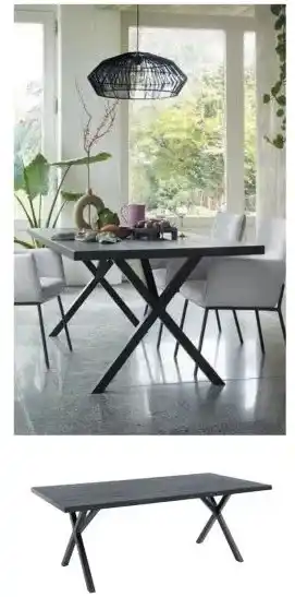 IN.HOUSE Eettafel Taranto eikenhout zwart 220x100cm aanbieding