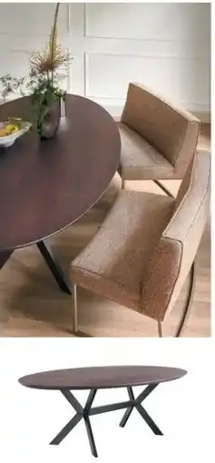 IN.HOUSE Eettafel Taranto eikenhout bruin ovaal 260x125cm aanbieding