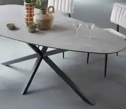 IN.HOUSE Eettafel Canarias kiezel HPL Aperol 230x110cm aanbieding