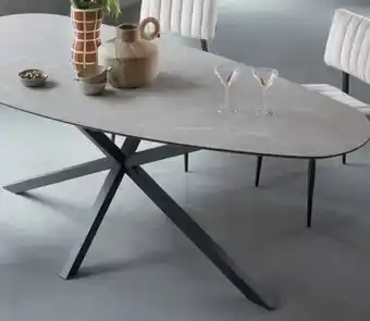 IN.HOUSE Eettafel Canarias kiezel HPL Aperol 230x110cm aanbieding