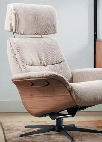 IN.HOUSE Relaxfauteuil Hintas M beige hout aanbieding