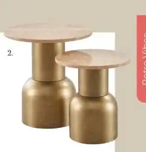 IN.HOUSE Salontafelset Tulipa marmer beige aanbieding