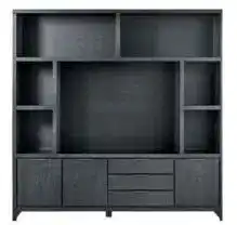 IN.HOUSE TV-Meubel/Boekenkast Lentaro eikenhout zwart aanbieding