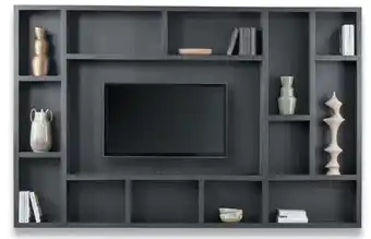 IN.HOUSE TV-kastenwand Lentaro eikenhout zwart aanbieding