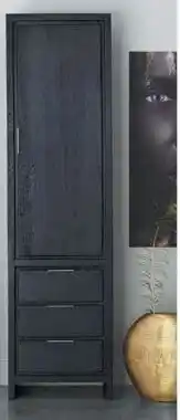 IN.HOUSE Opbergkast Lentaro eikenhout zwart rechts aanbieding