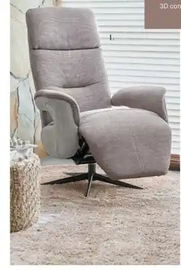 IN.HOUSE Relaxfauteuil Dock 5 L grijs stof microleder aanbieding