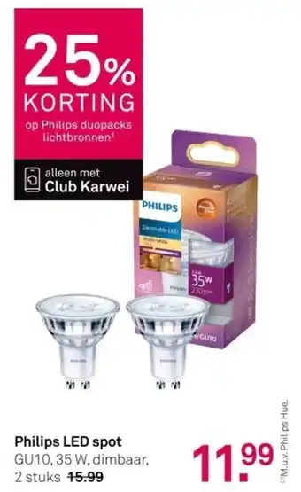 Karwei Philips LED spot aanbieding