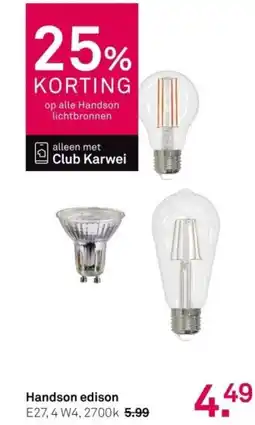 Karwei Handson edison aanbieding