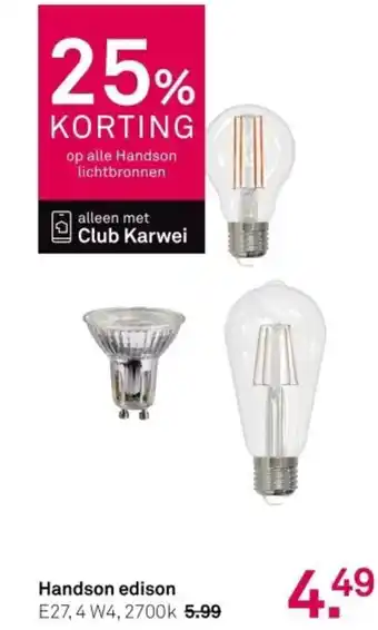 Karwei Handson edison aanbieding