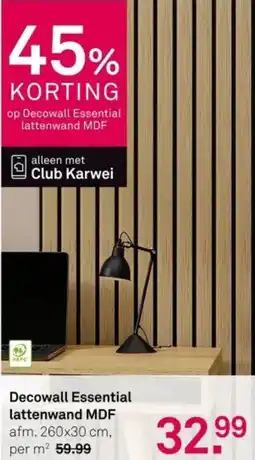 Karwei Decowall Essential lattenwand op Decowall Essential lattenwand MDF aanbieding