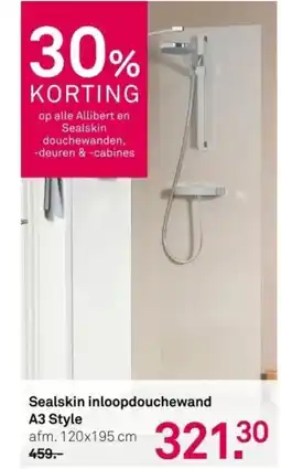 Karwei Sealskin inloopdouchewand A3 Style aanbieding