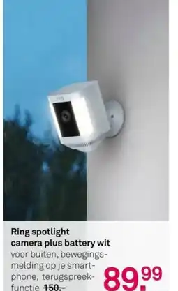 Karwei Ring spotlight camera plus battery wit aanbieding
